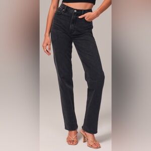 Abercrombie 90s Straight Ultra High Rise Black Jeans Brand New!!